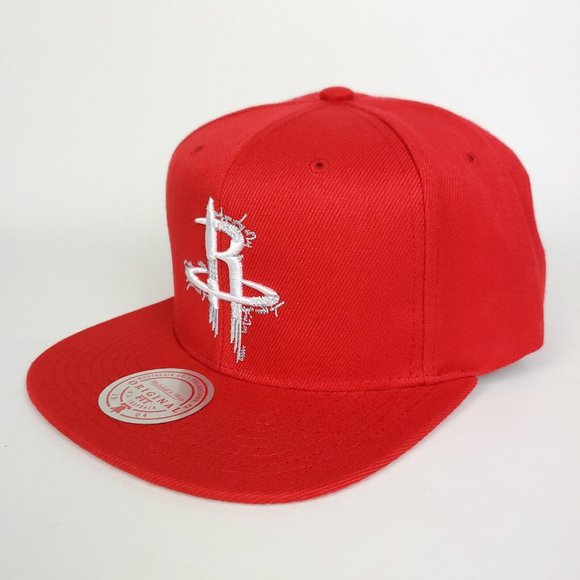 Houston Rockets Mitchell & Ness NBA Snapback Hat 3D Logo Glitch Out Red Cap NWT - Picture 7 of 8